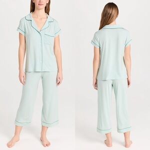 Eberjey Gisele- Tencel Modal Crop PJ Set Surf Spray/ Agave Size Small